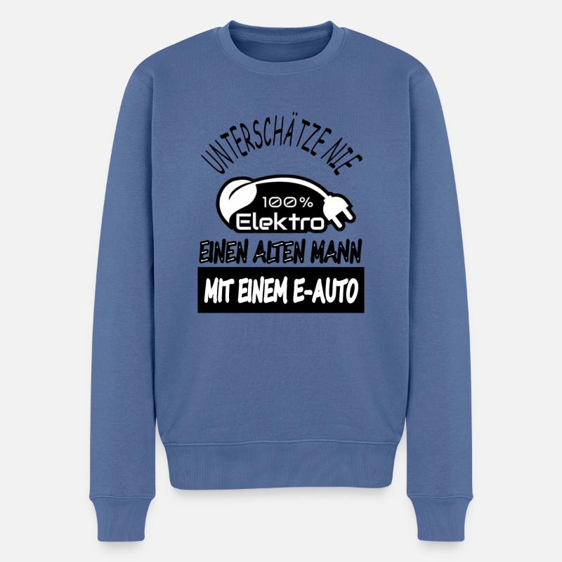 E-Auto Elekro-auto fahren E-Auto Fahrer Geschenk - Männer Premium Bio Pullover - Taubenblau