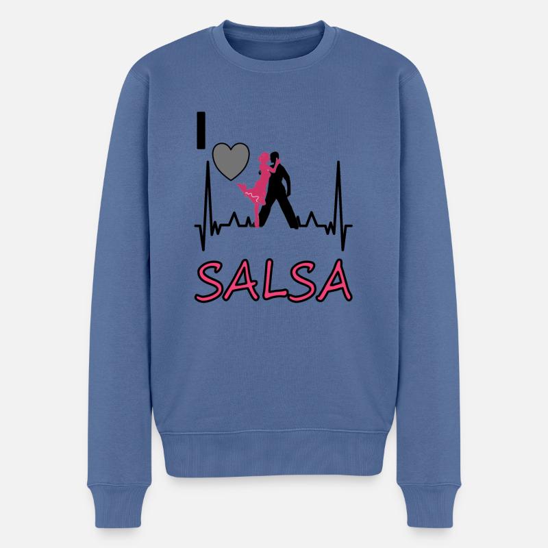 Ich tanze gern Salsa Tanzschule Tanzpaar Geschenk - Männer Premium Bio Pullover - Taubenblau