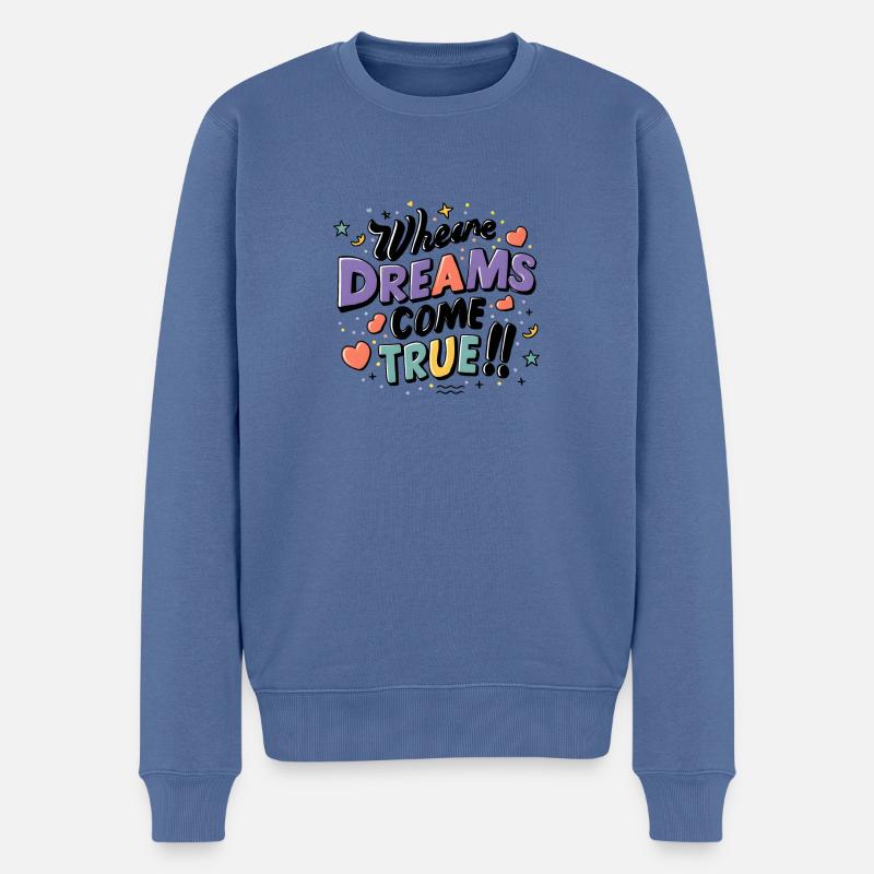 Là où les rêves deviennent réalité - Pull Premium bio Homme - bleu pigeon