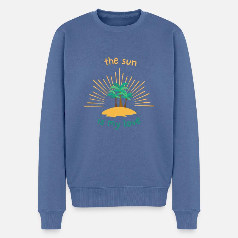 Die Sonne - Männer Premium Bio Pullover - Taubenblau