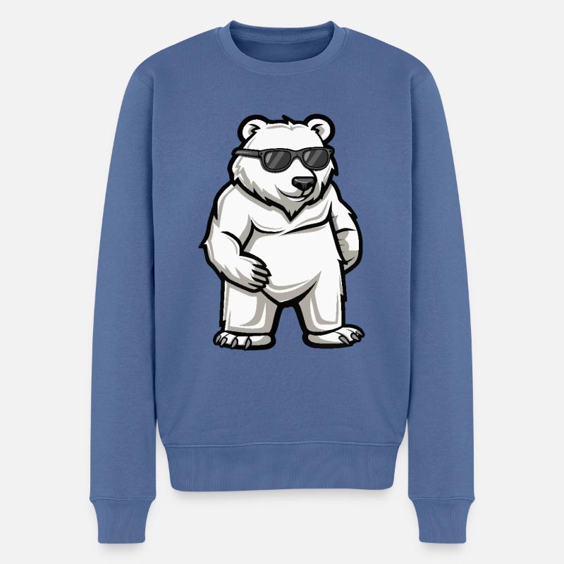 Ours polaire Bande dessinée cool - Pull Premium bio Homme - bleu pigeon