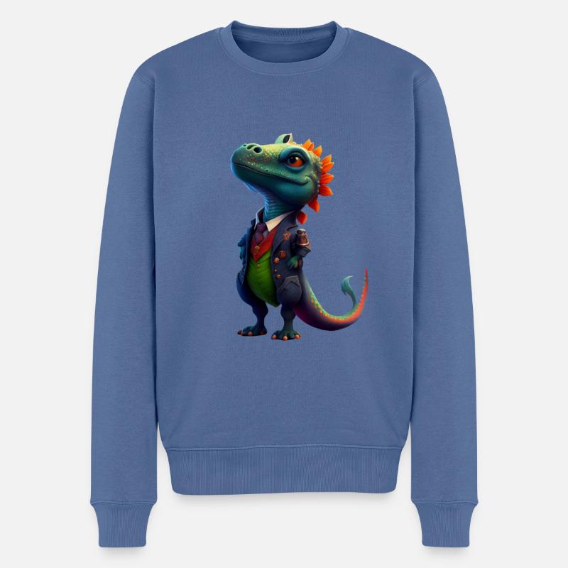 Kleiner Süßer Drache 5 - Männer Premium Bio Pullover - Taubenblau