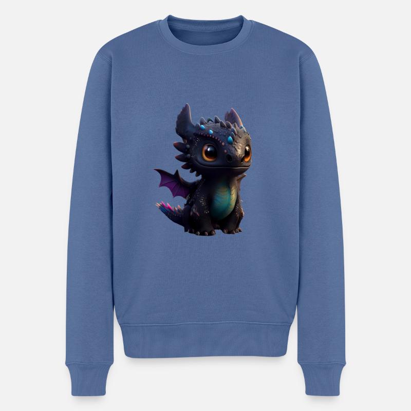 Petit dragon mignon 7 - Pull Premium bio Homme - bleu pigeon