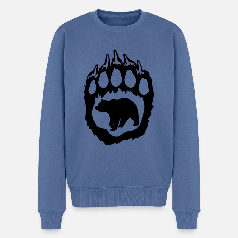 Empreinte de l’ours - Pull Premium bio Homme - bleu pigeon