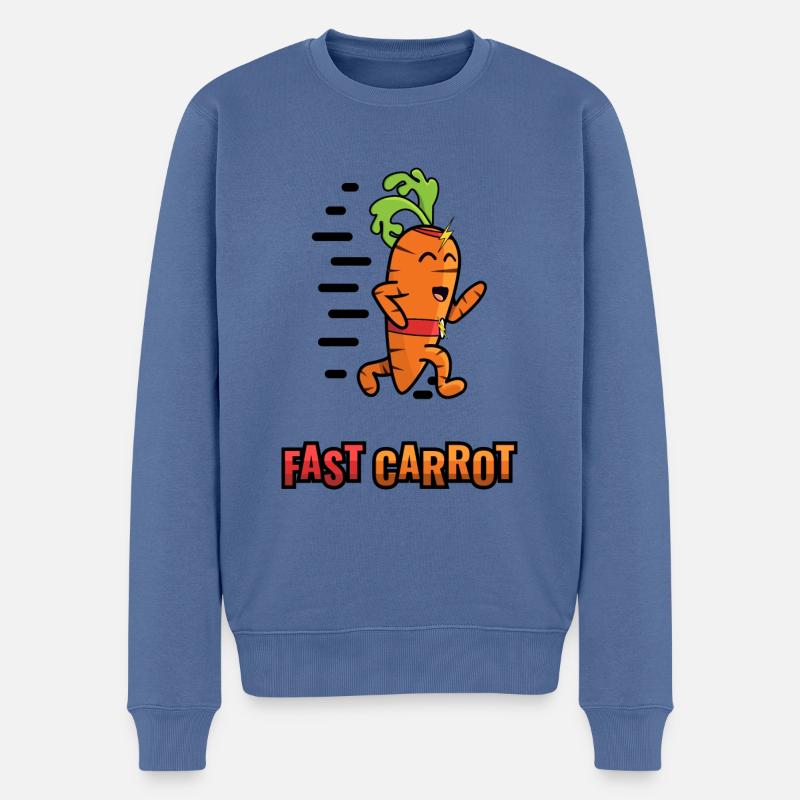 Schnelle Karotte - Männer Premium Bio Pullover - Taubenblau
