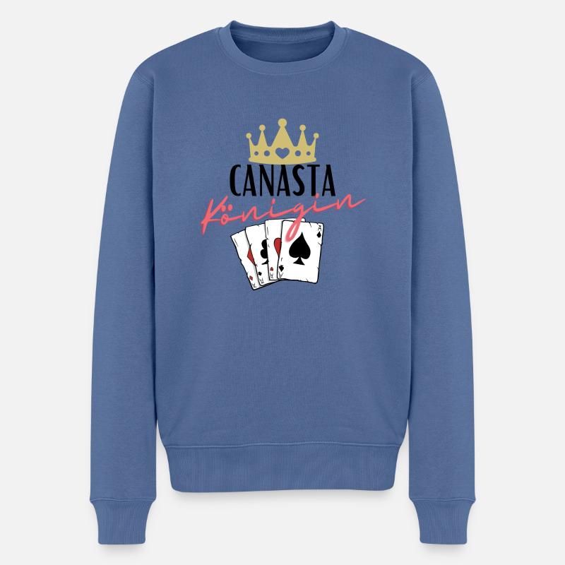 Canasta Königin - Männer Premium Bio Pullover - Taubenblau
