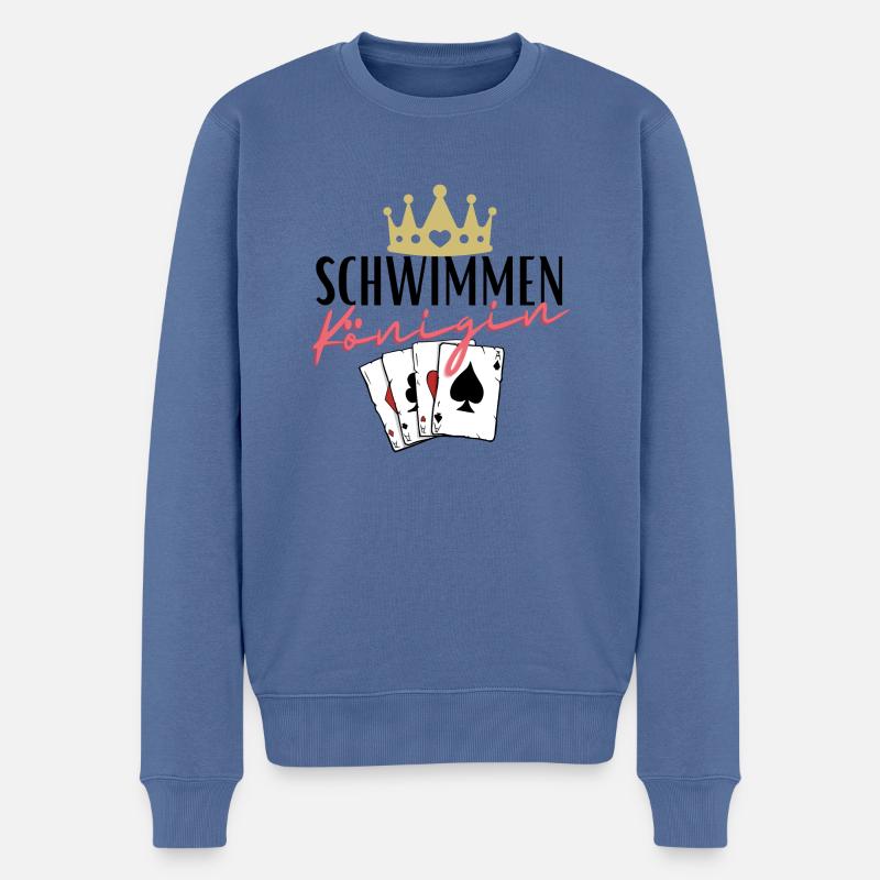 Schwimmen Königin - Männer Premium Bio Pullover - Taubenblau
