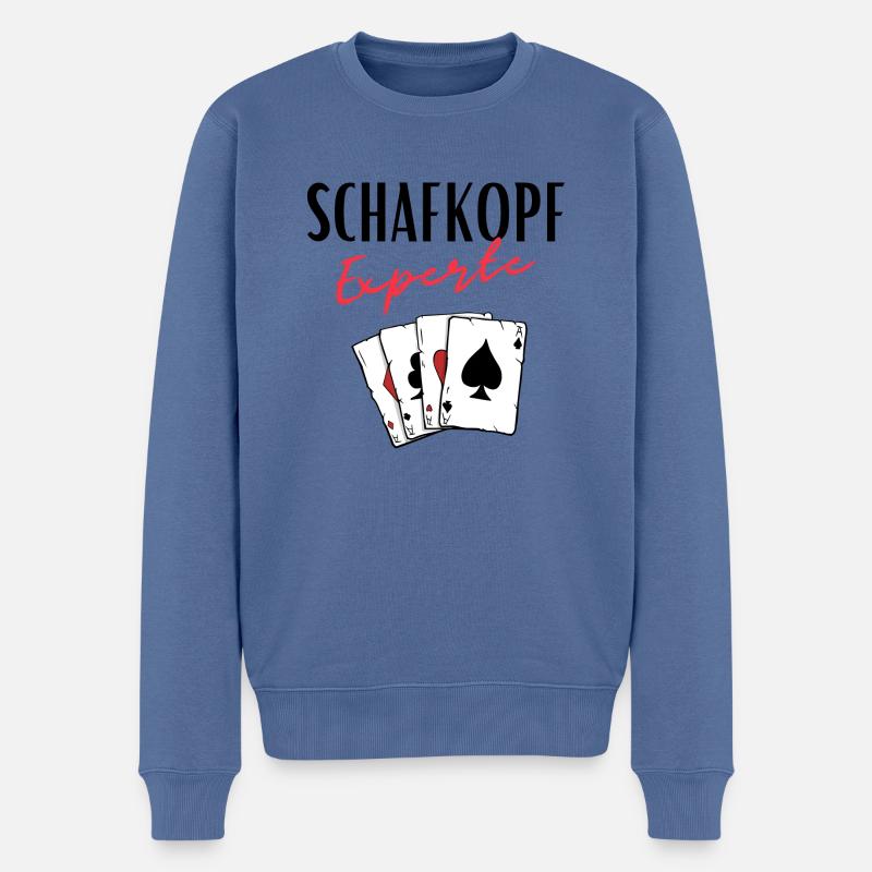 Schafkopf Experte - Männer Premium Bio Pullover - Taubenblau