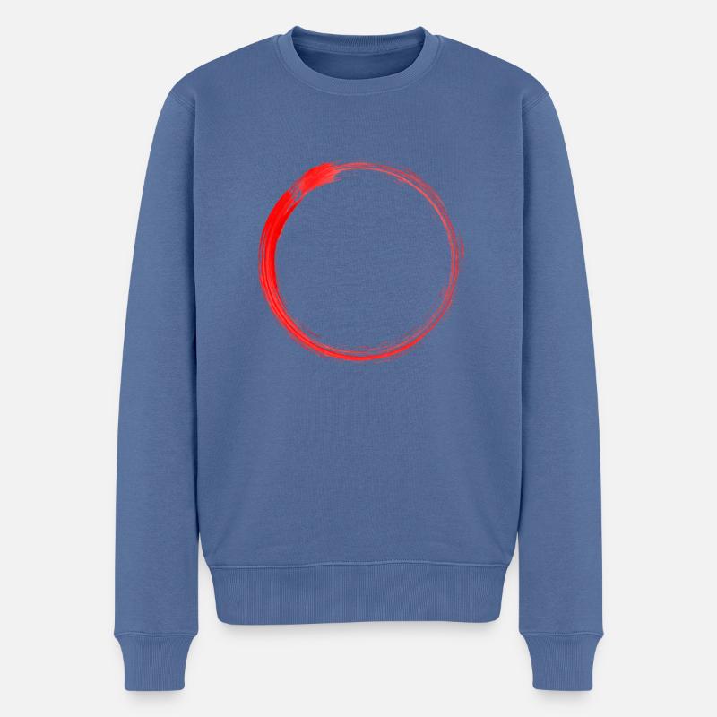 Roter Kreis - Männer Premium Bio Pullover - Taubenblau