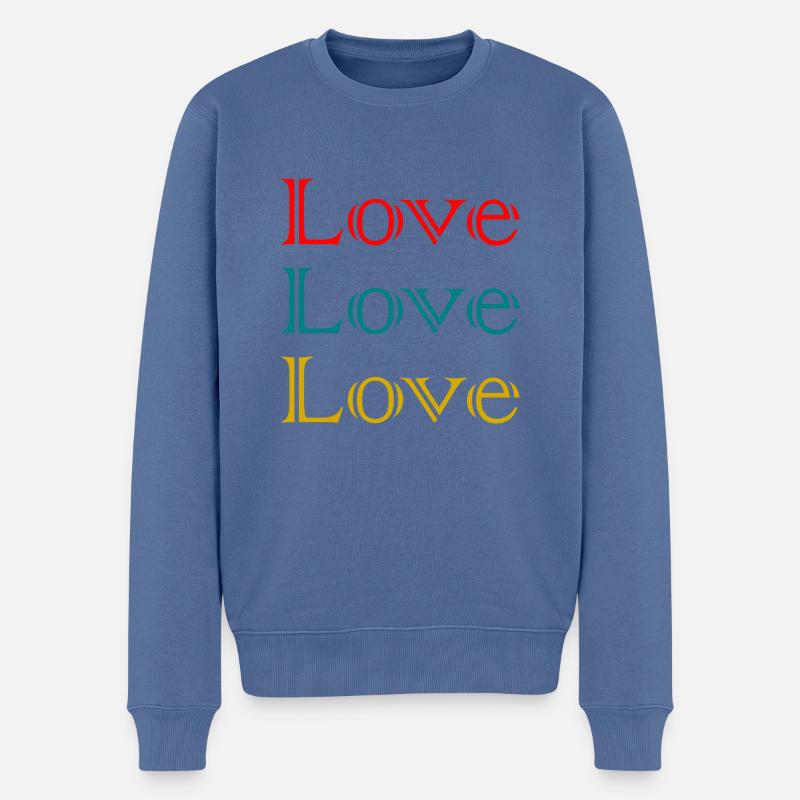 LIEBE,FRISCH VERHEIRATET,VIVE LES MARIES,EVJF,PAAR - Männer Premium Bio Pullover - Taubenblau