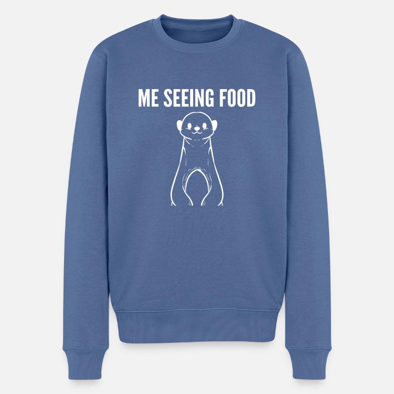 Ich sehe Essen Essensliebhaber Geschenk - Männer Premium Bio Pullover - Taubenblau