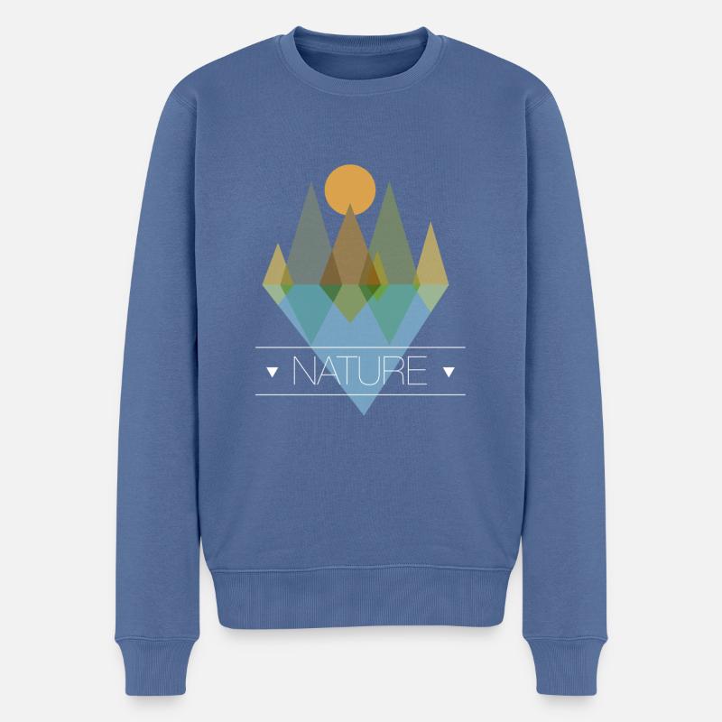 Bäume am See - Männer Premium Bio Pullover - Taubenblau