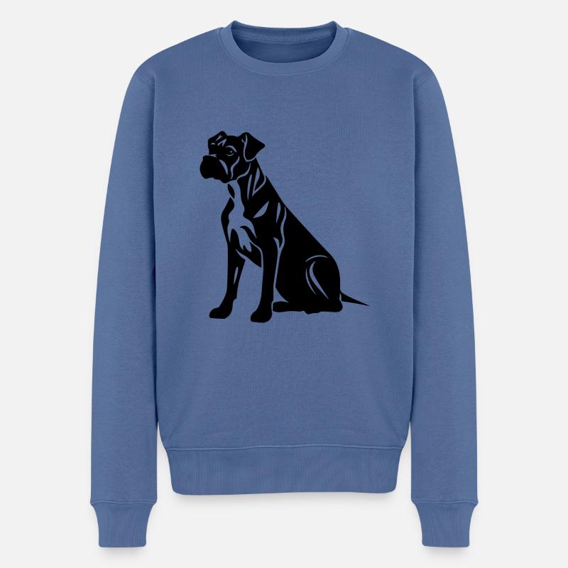 Boxer Hund Symbol - Männer Premium Bio Pullover - Taubenblau