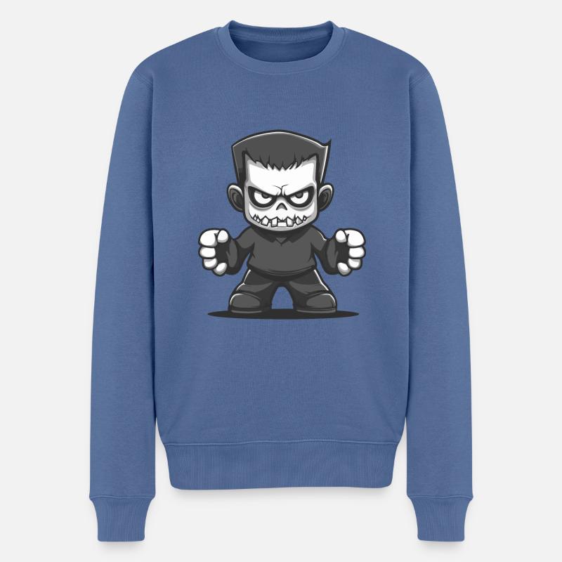 Zombie Halloween Comic - Männer Premium Bio Pullover - Taubenblau