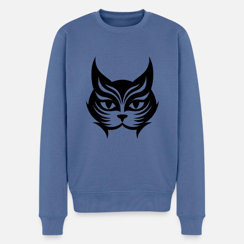 Icône du chat - Pull Premium bio Homme - bleu pigeon