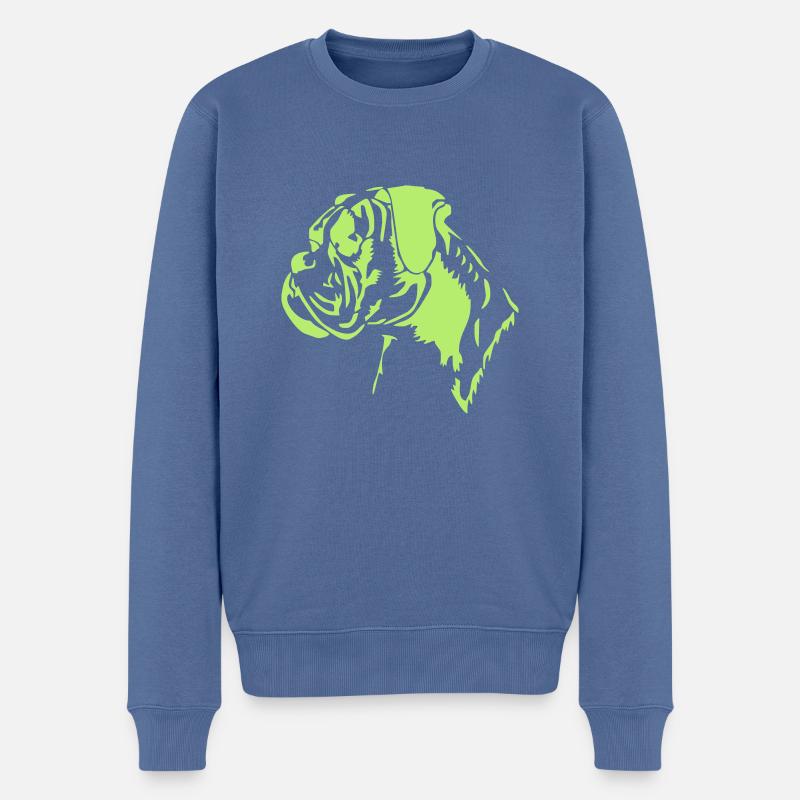 Boxer Kopf - Männer Premium Bio Pullover - Taubenblau