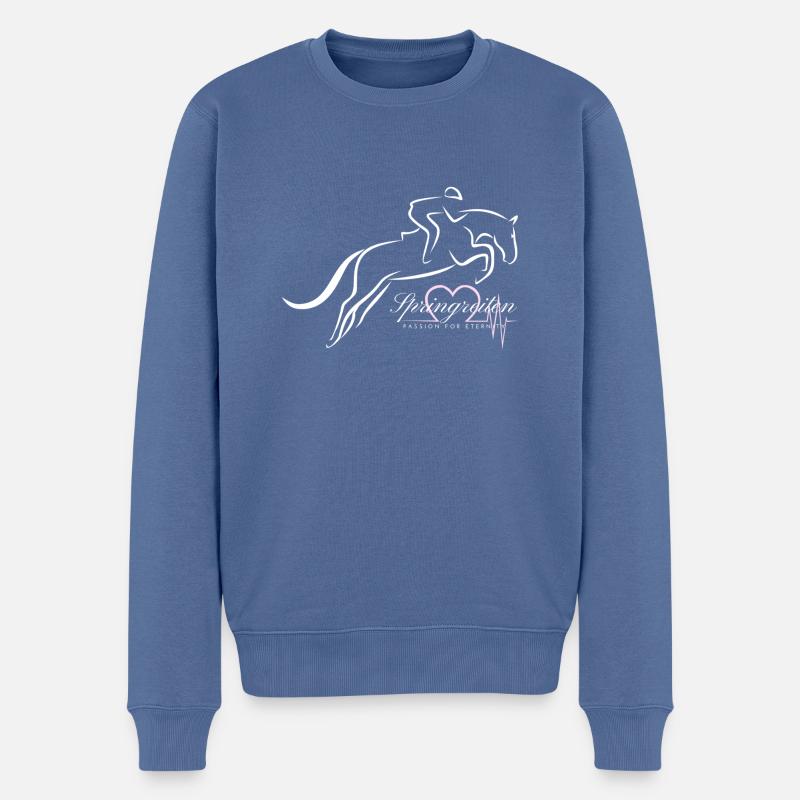 Springreiten aus Leidenschaft - Männer Premium Bio Pullover - Taubenblau