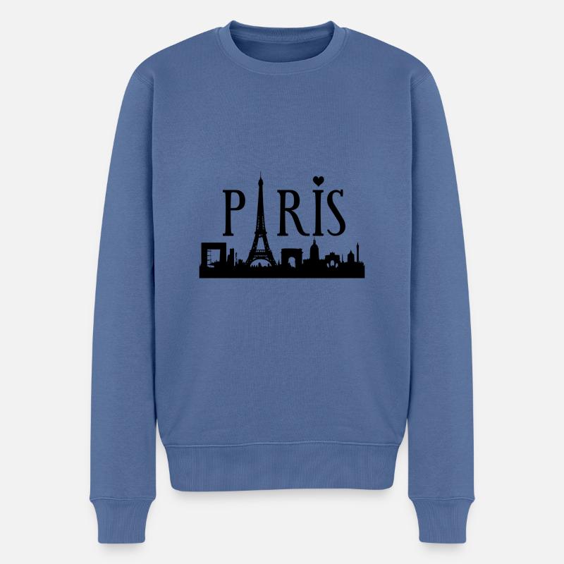 Paris - Pull Premium bio Homme - bleu pigeon
