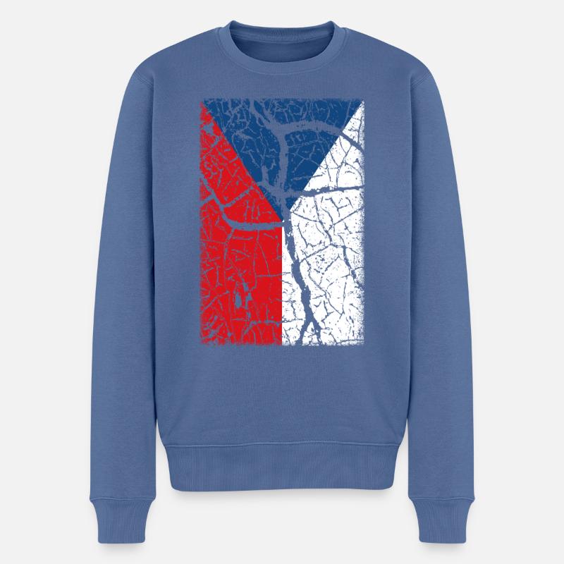 Tchéquie - Pull Premium bio Homme - bleu pigeon