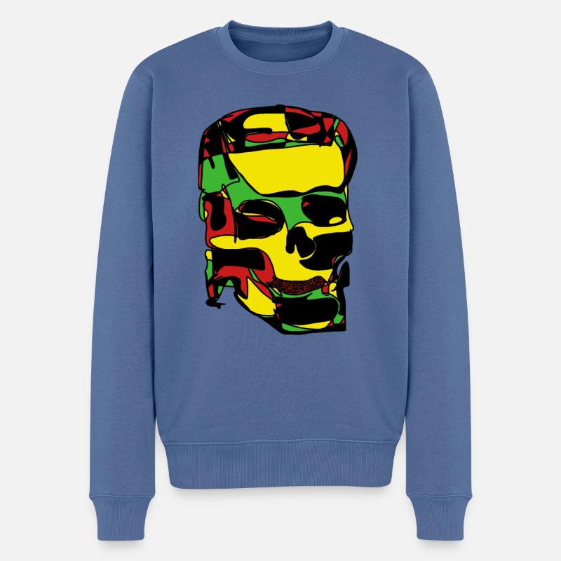 crâne - Pull Premium bio Homme - bleu pigeon