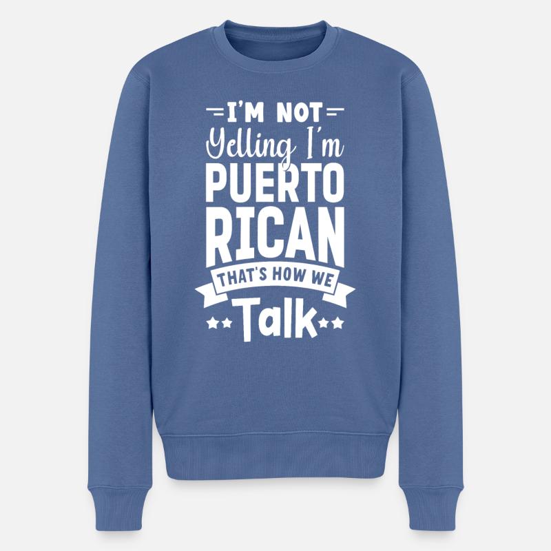 Puerto Rico - Männer Premium Bio Pullover - Taubenblau