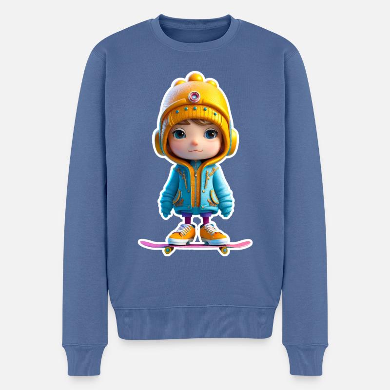 Petit Skateboarder - Pull Premium bio Homme - bleu pigeon