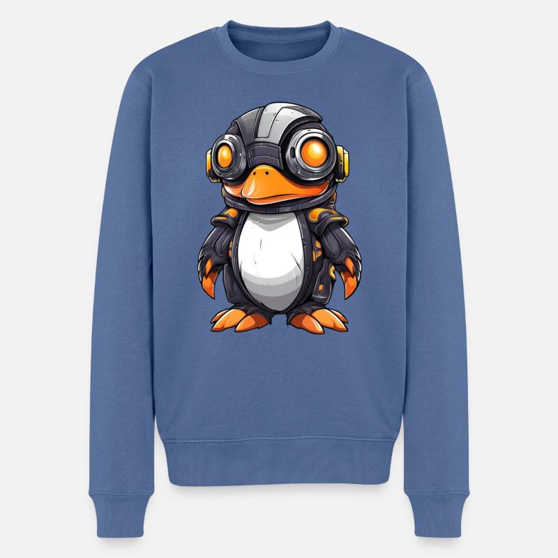 Pingouin Cyborg Robot Cool - Pull Premium bio Homme - bleu pigeon
