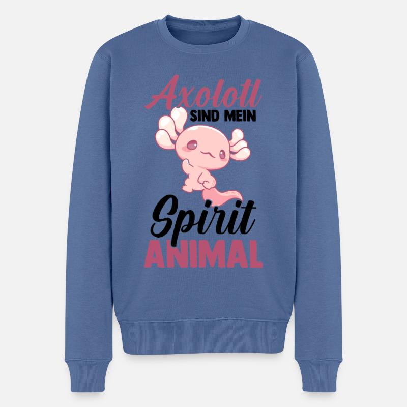 Axolotl - Pull Premium bio Homme - bleu pigeon