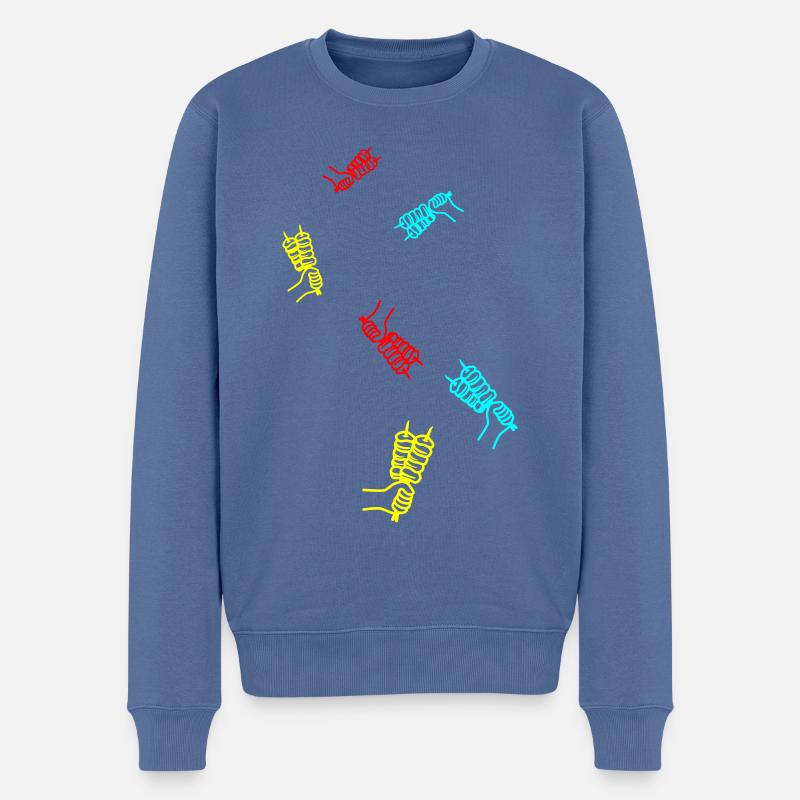 Spieß grill Icon - Männer Premium Bio Pullover - Taubenblau