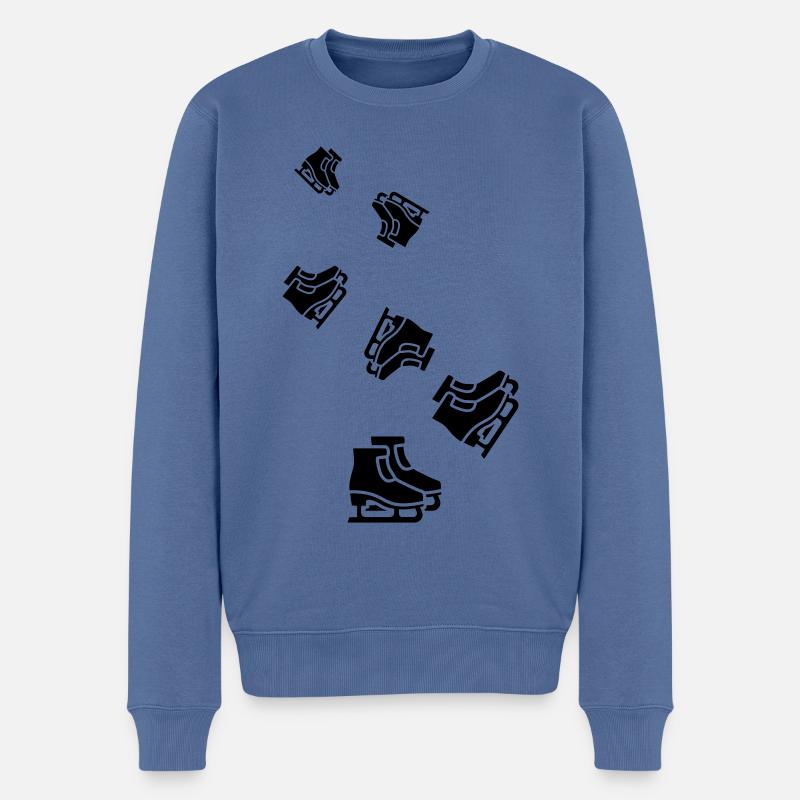 Inliner Icon Symbol - Männer Premium Bio Pullover - Taubenblau