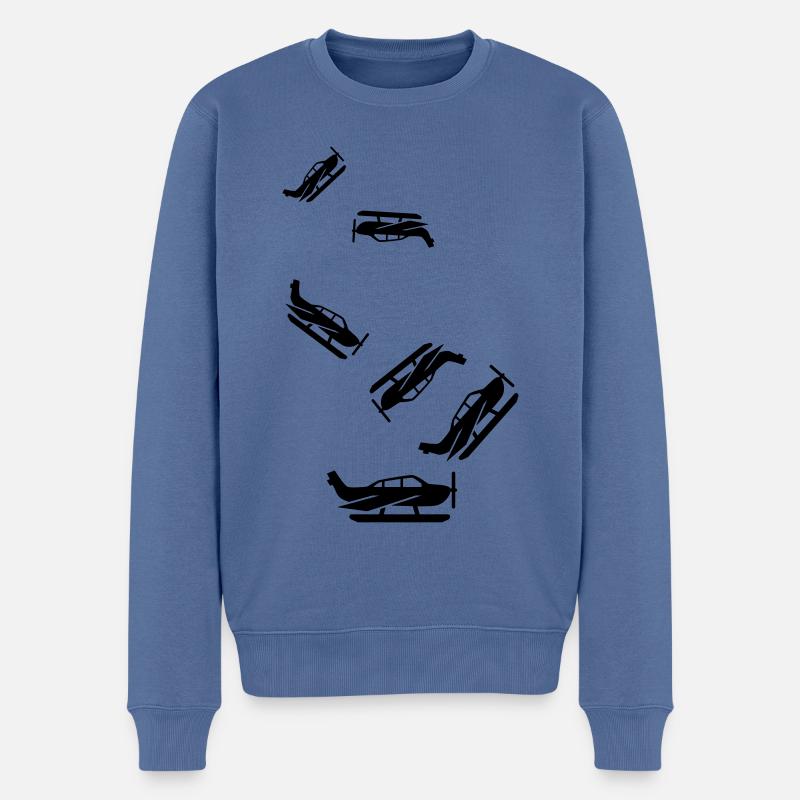 Flugzeug symbol - Männer Premium Bio Pullover - Taubenblau