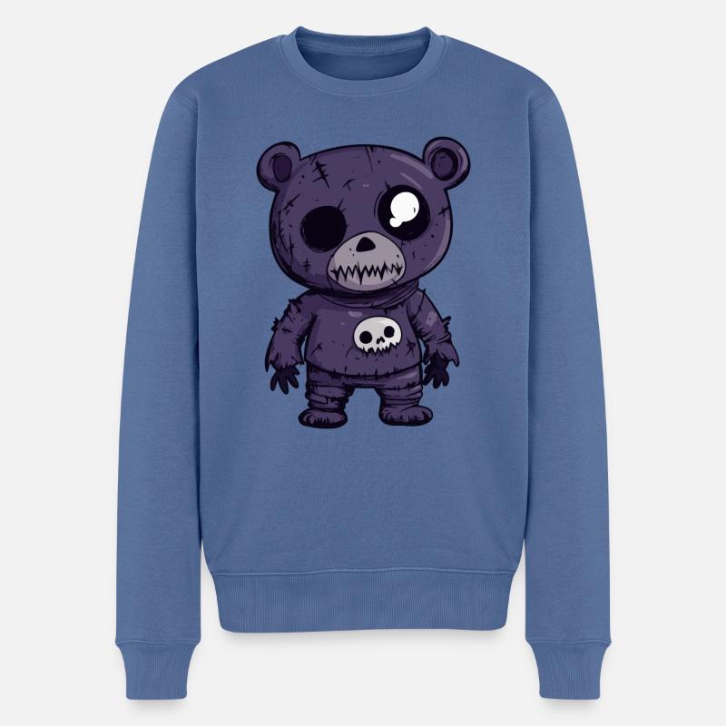 Ours Halloween Zombie - Pull Premium bio Homme - bleu pigeon