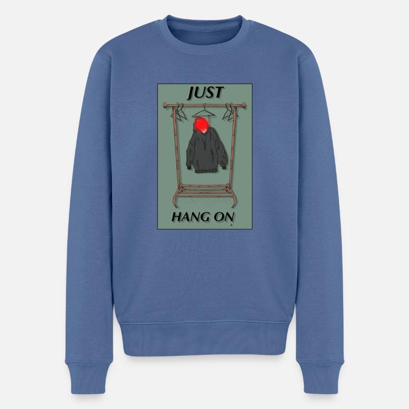 Durchhalten - Männer Premium Bio Pullover - Taubenblau