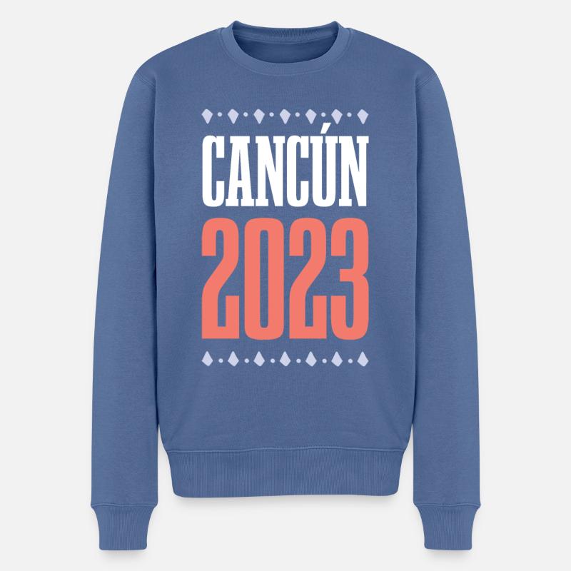 Cancun 2023 - Männer Premium Bio Pullover - Taubenblau