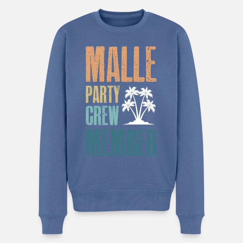 Malle Party Crew - Männer Premium Bio Pullover - Taubenblau