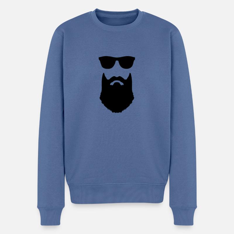 Barbe et lunettes de soleil - Pull Premium bio Homme - bleu pigeon