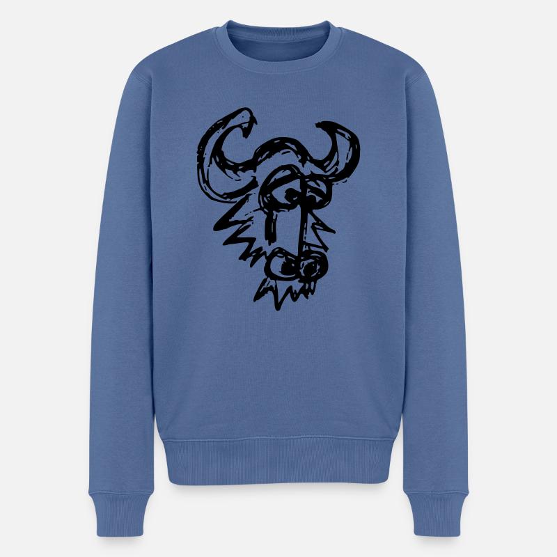 GNU 002 - Pull Premium bio Homme - bleu pigeon