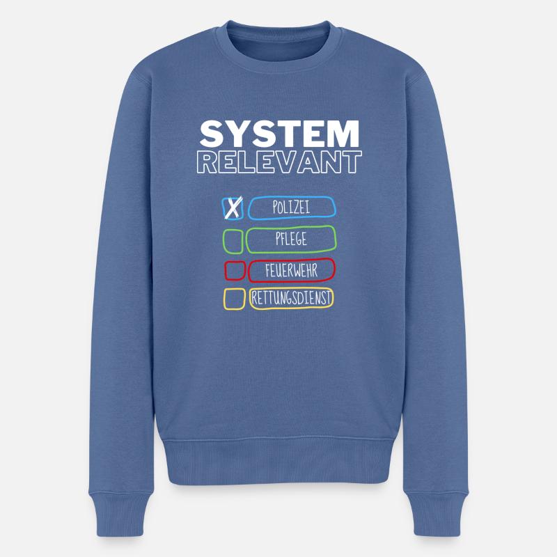 Systemrelevant | Polizei - Männer Premium Bio Pullover - Taubenblau
