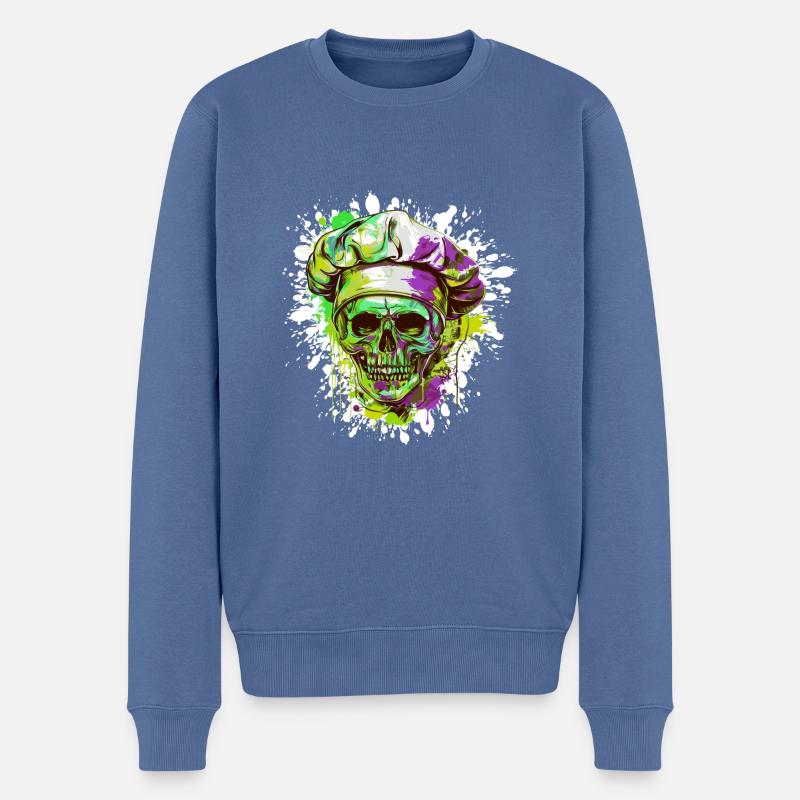 Crâne de chef - Pull Premium bio Homme - bleu pigeon
