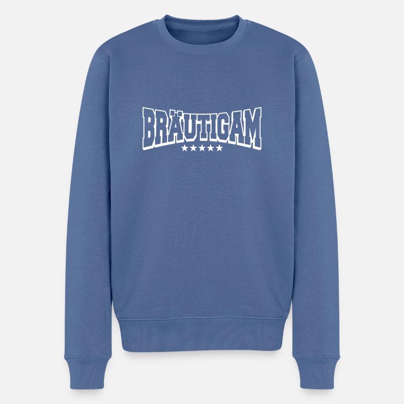Bräutigam - Junggesellenabschied - JGA - Bachelor - Männer Premium Bio Pullover - Taubenblau