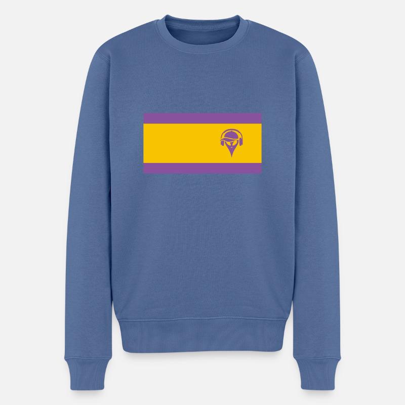 Alien Planet Flagge Gelb - Männer Premium Bio Pullover - Taubenblau
