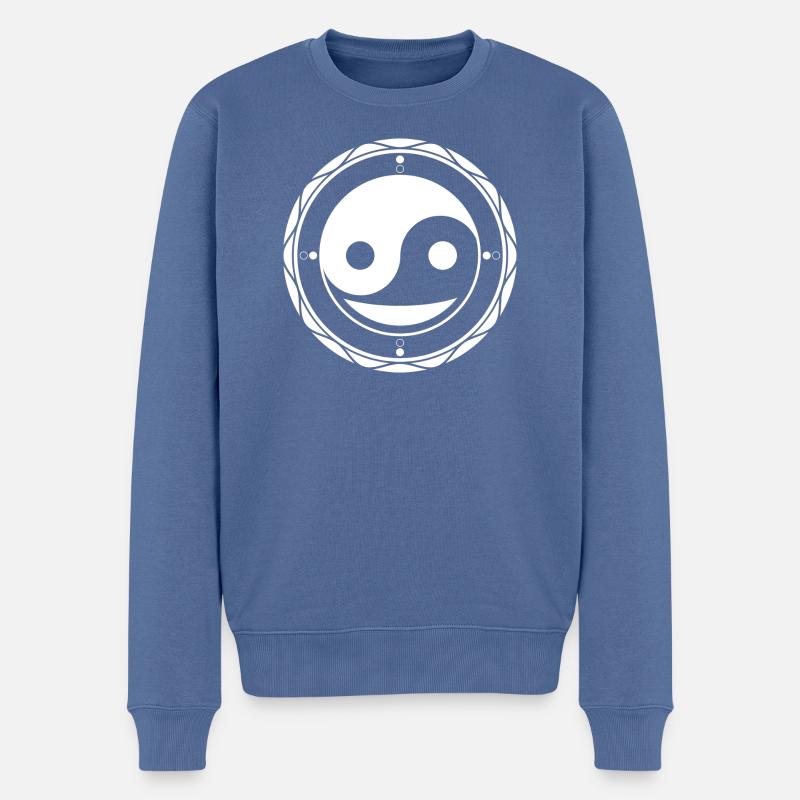 Sourires de dualité - Pull Premium bio Homme - bleu pigeon