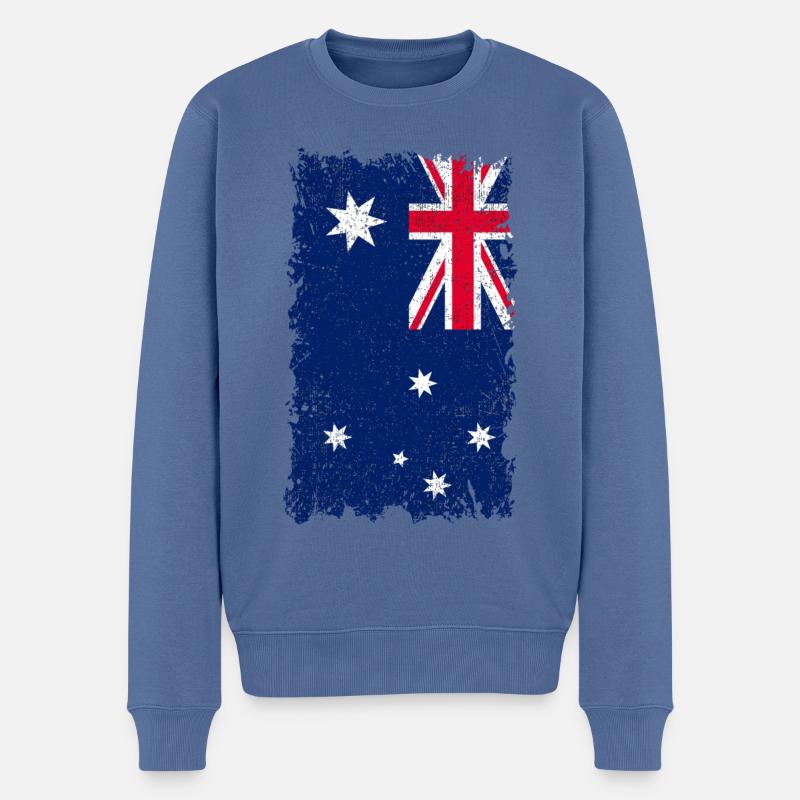 Drapeau australien - Pull Premium bio Homme - bleu pigeon