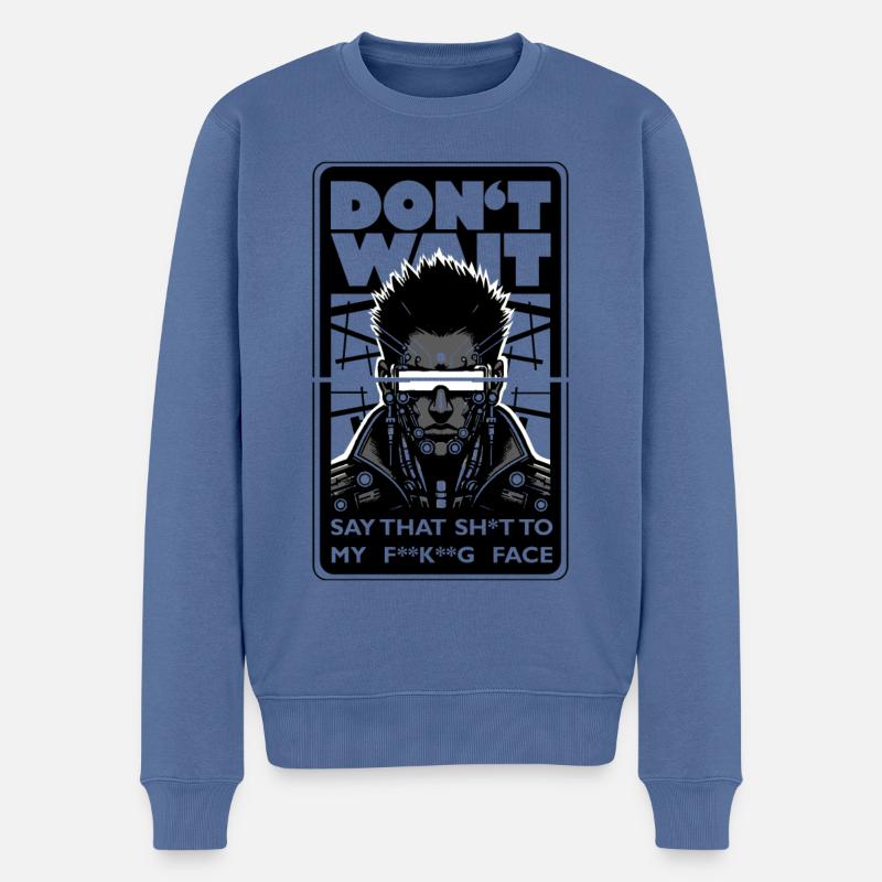 Vengeur cyberpunk face à face - Pull Premium bio Homme - bleu pigeon