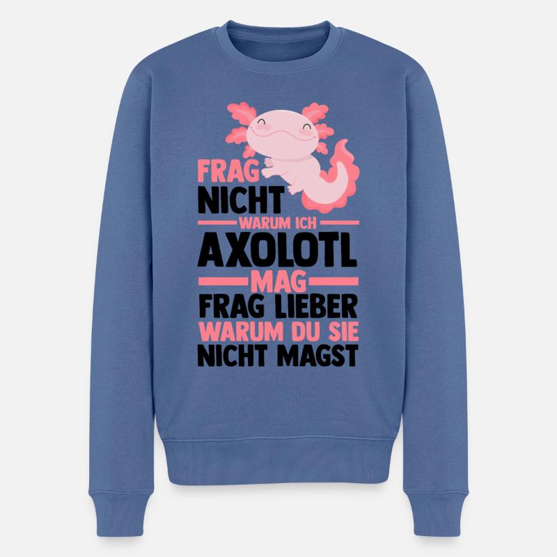 Axolotl - Pull Premium bio Homme - bleu pigeon