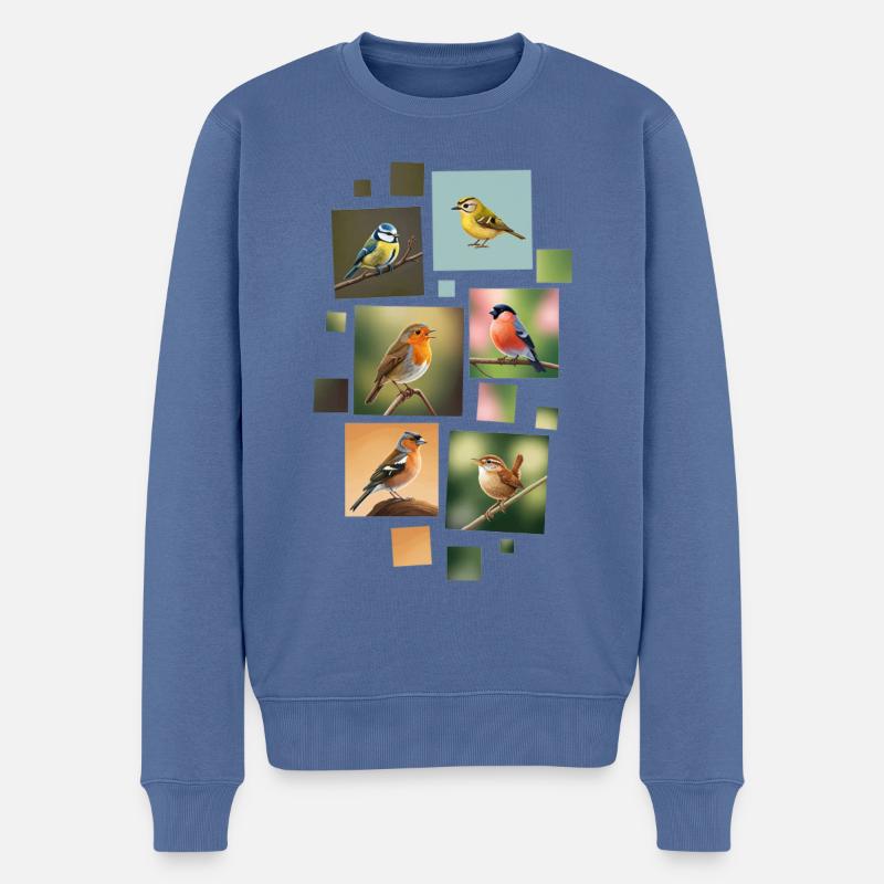Oiseaux chanteurs Oiseaux de jardin Oiseaux - Pull Premium bio Homme - bleu pigeon