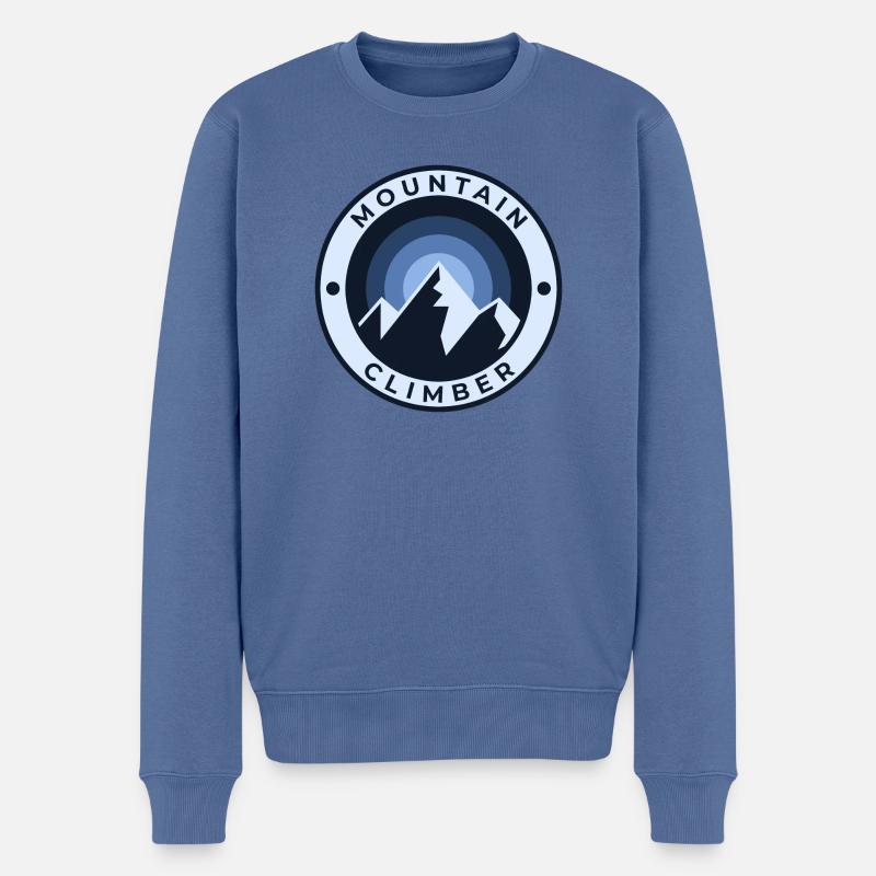 Mountain Climber | Bergsteiger - Männer Premium Bio Pullover - Taubenblau