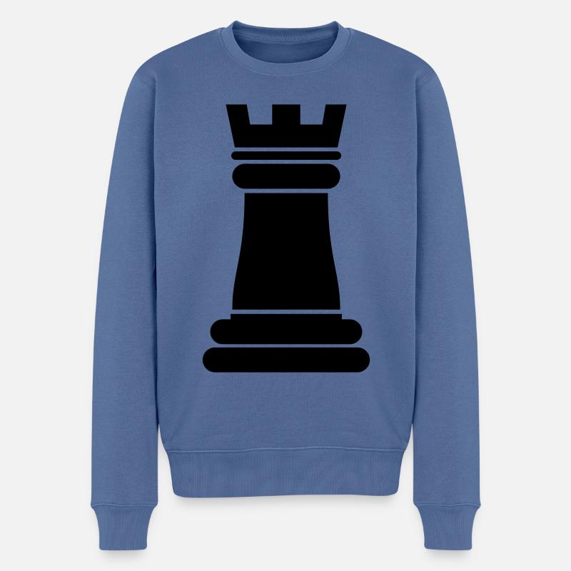 Tour de pièces d’échecs - Pull Premium bio Homme - bleu pigeon