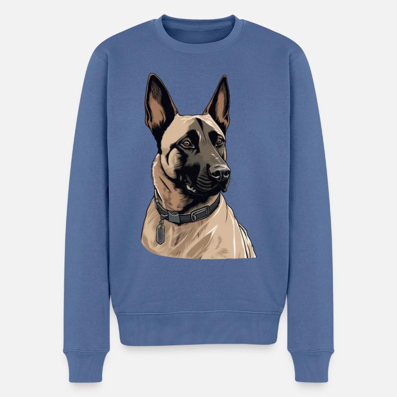 Belgian Malinois - Männer Premium Bio Pullover - Taubenblau