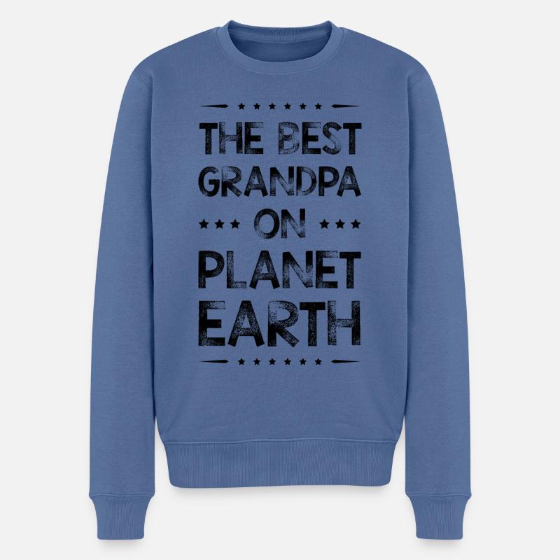 Bester Opa Spruch - Männer Premium Bio Pullover - Taubenblau
